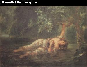 Eugene Delacroix The Death of Ophelia (mk05)